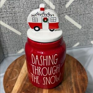 Rae Dunn Dashing Through The Snow Canister